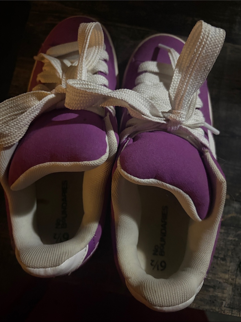 No Boundaries Purple and White  Women’s Lace-Up Sneakers